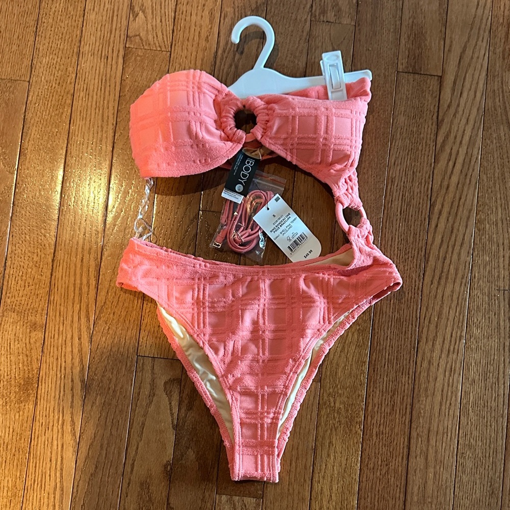 Cotton On Shell Pink Ring Bandeau One Piece Brazilian size small